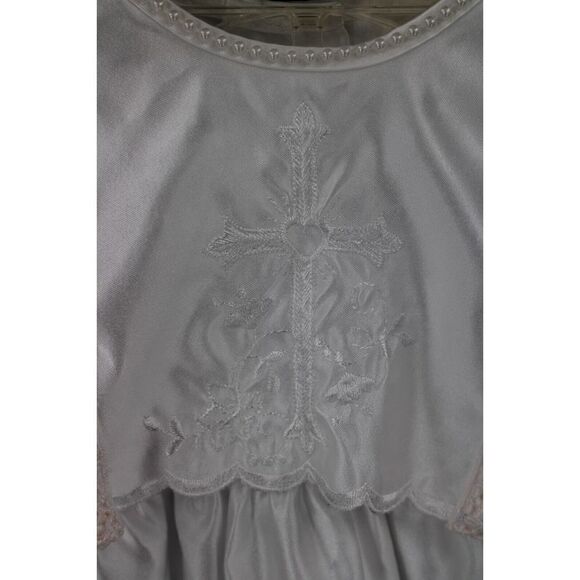 Beautiful Christening Gown White Embellished With Crosses And Flowers - Picture 7 of 7